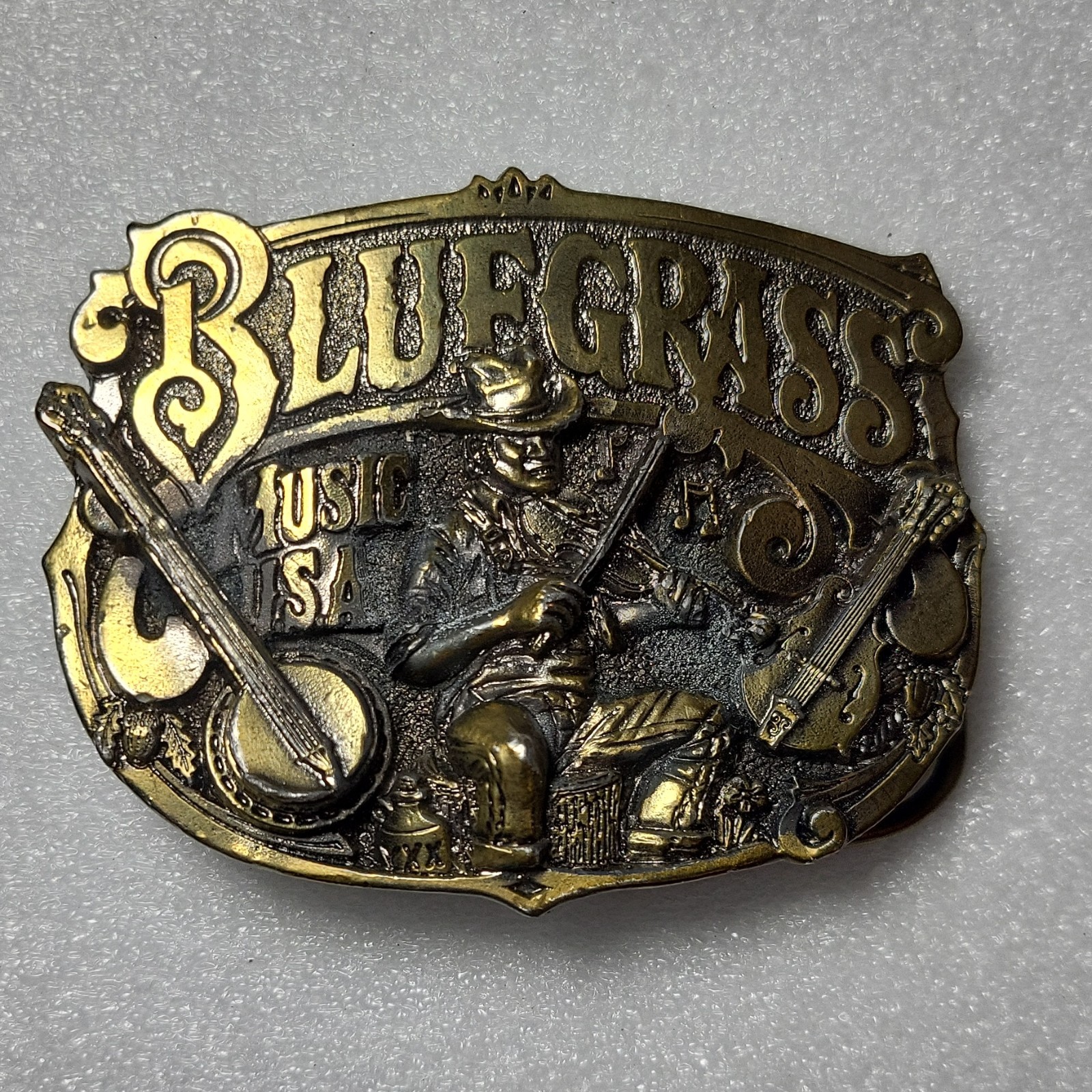The Great American Buckle Co. Vintage 3pc Western Music Hunting Buckle Lot 3&Prime;