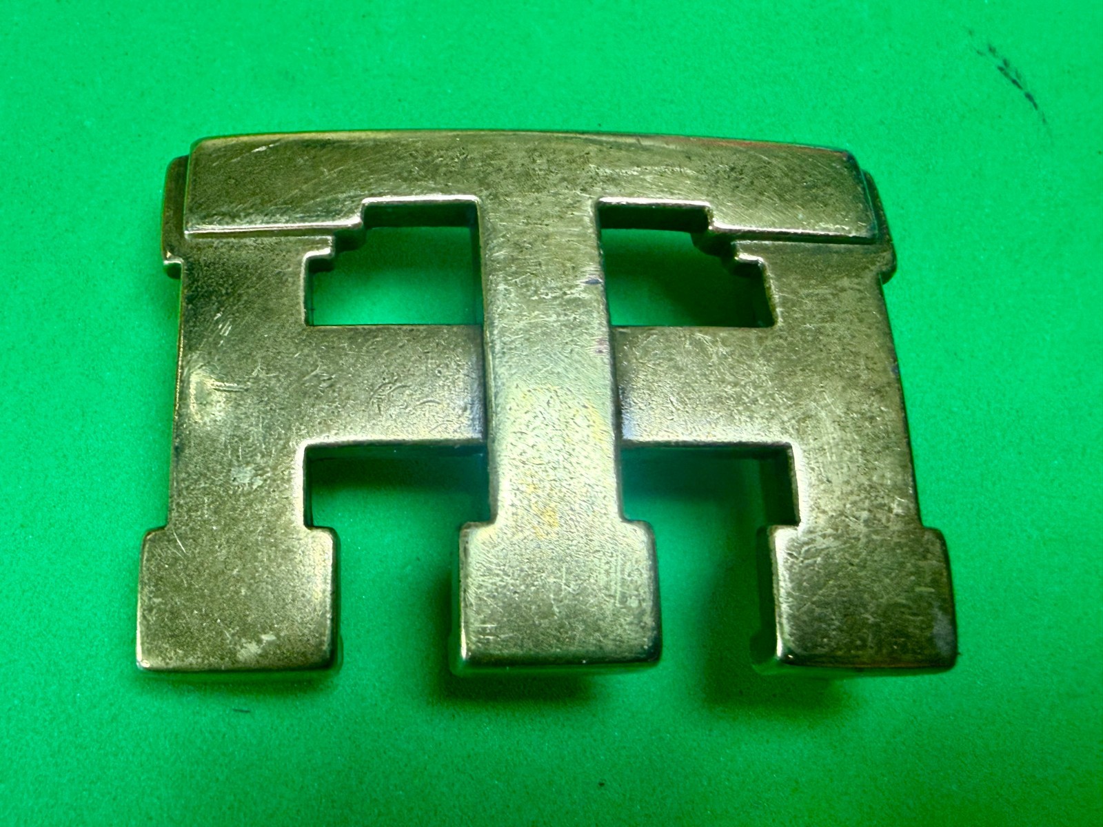 Tommy Hilfiger Monogram TH American Clothing Brand Apparel BrassTone Belt Buckle