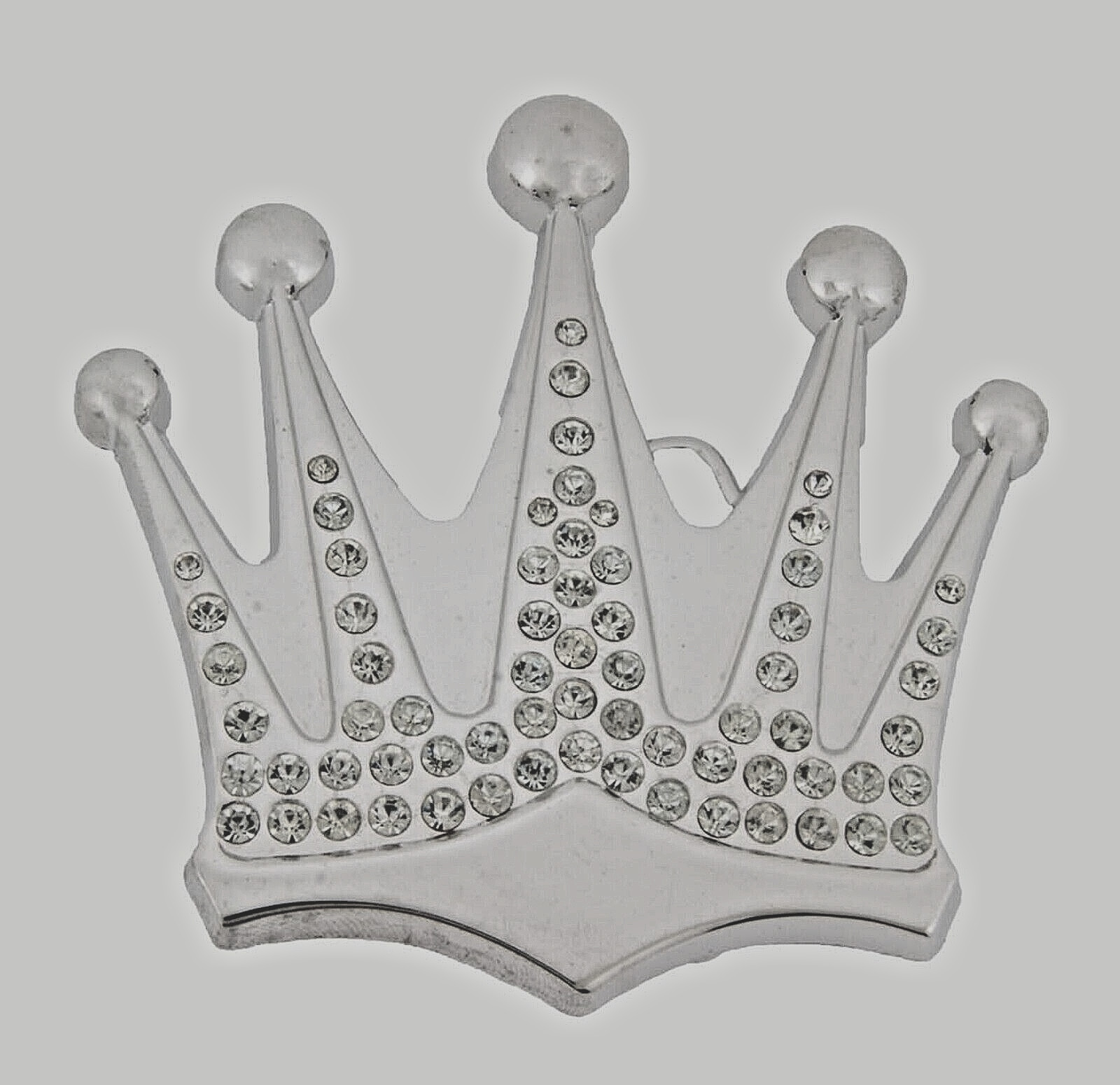 Papa Crown Belt Buckle Feathers Silver Metal Rhinestone High-end Fashion Quality