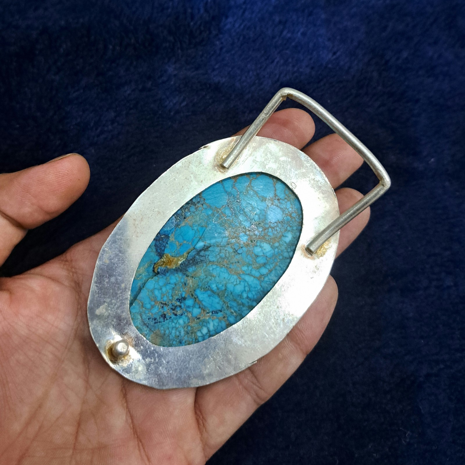 Natural Turquoise Belt Buckle Large Statement Western Belt Buckle Blue Turquoise