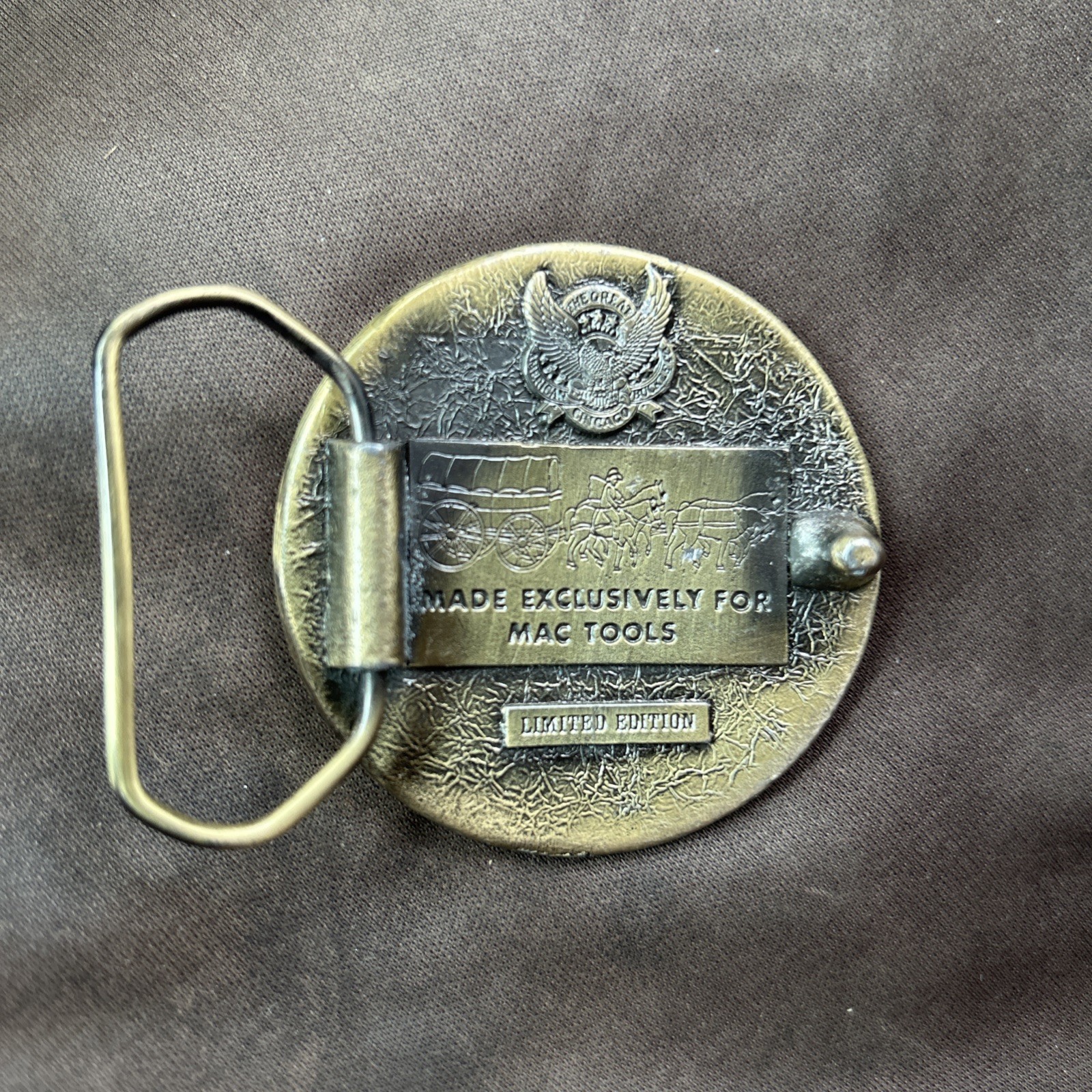 Vintage Mac Tools Belt Buckle. Limited Edition Round Metal With Stars. RARE—