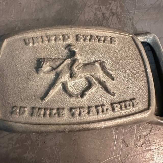 Vintage United States 25 Mile Trail Ride Belt Buckle Horse Equestrian
