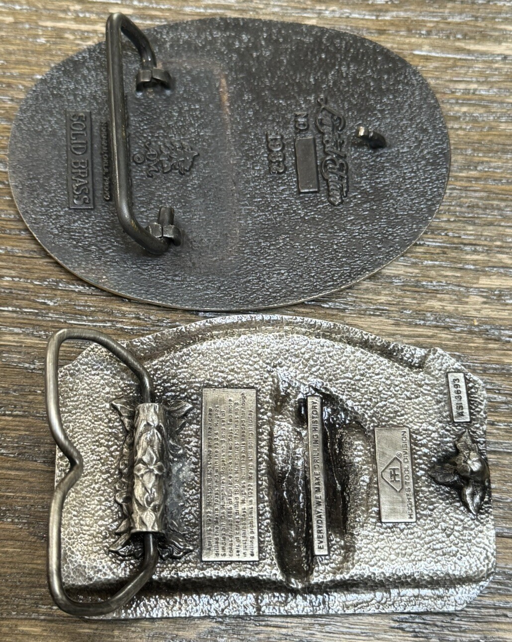 Hughes And Totco Vintage Oil Field Drilling Belt Buckles *MINT CONDITION*