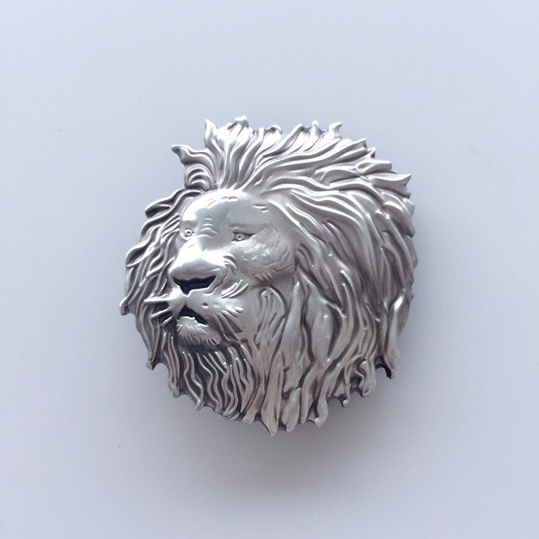 Vintage Lion Head Animal Wildlife Western Belt Buckle Gurtelschnalle