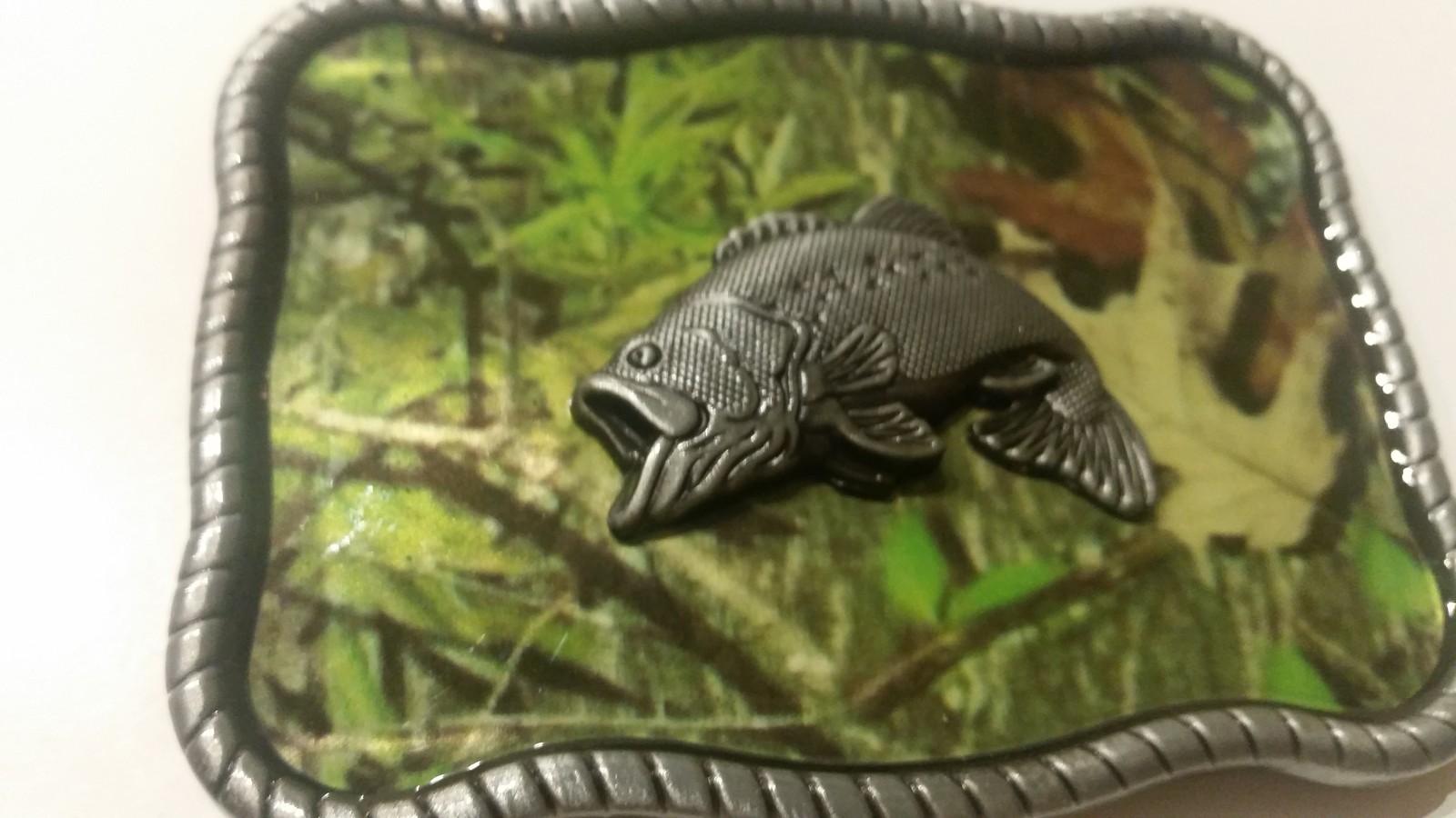 CAMO FISH FISHING camouflage BELT BUCKLES metal western fishing bass * US SELLER