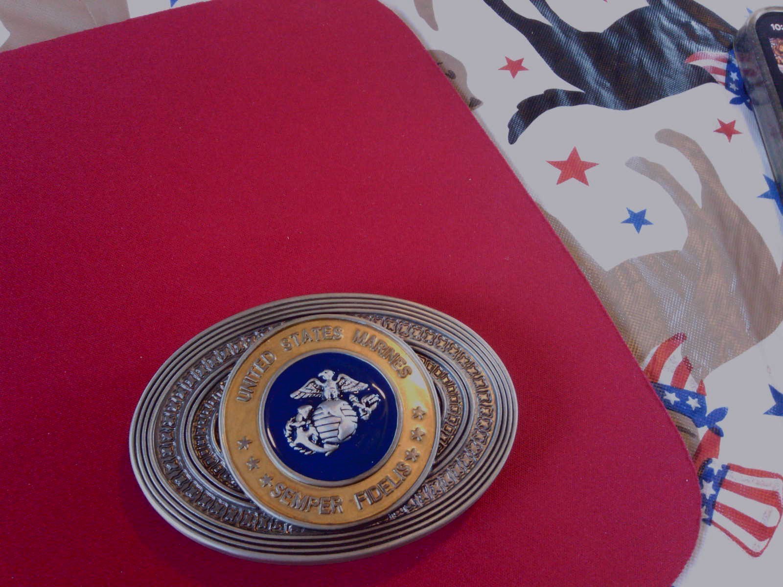 U.S. Marine Corps Semper Fidelis Military Colors Metal Belt Buckle New
