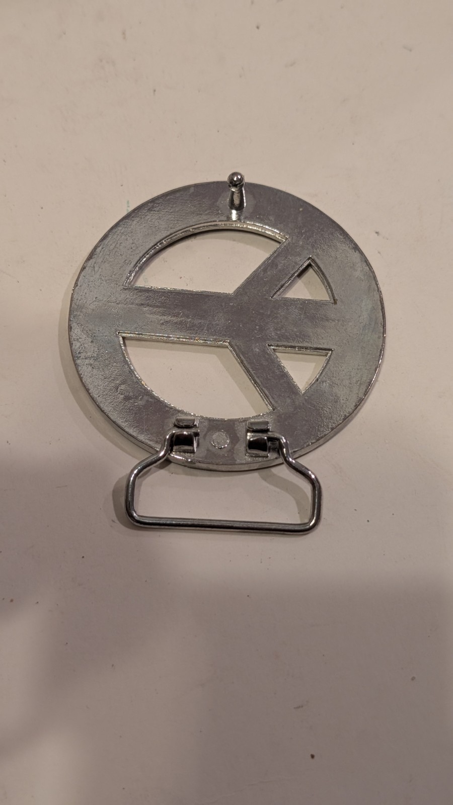 Vintage Style Black & Silver Peace Sign Belt Buckle Hippie Punk Emo Y2K