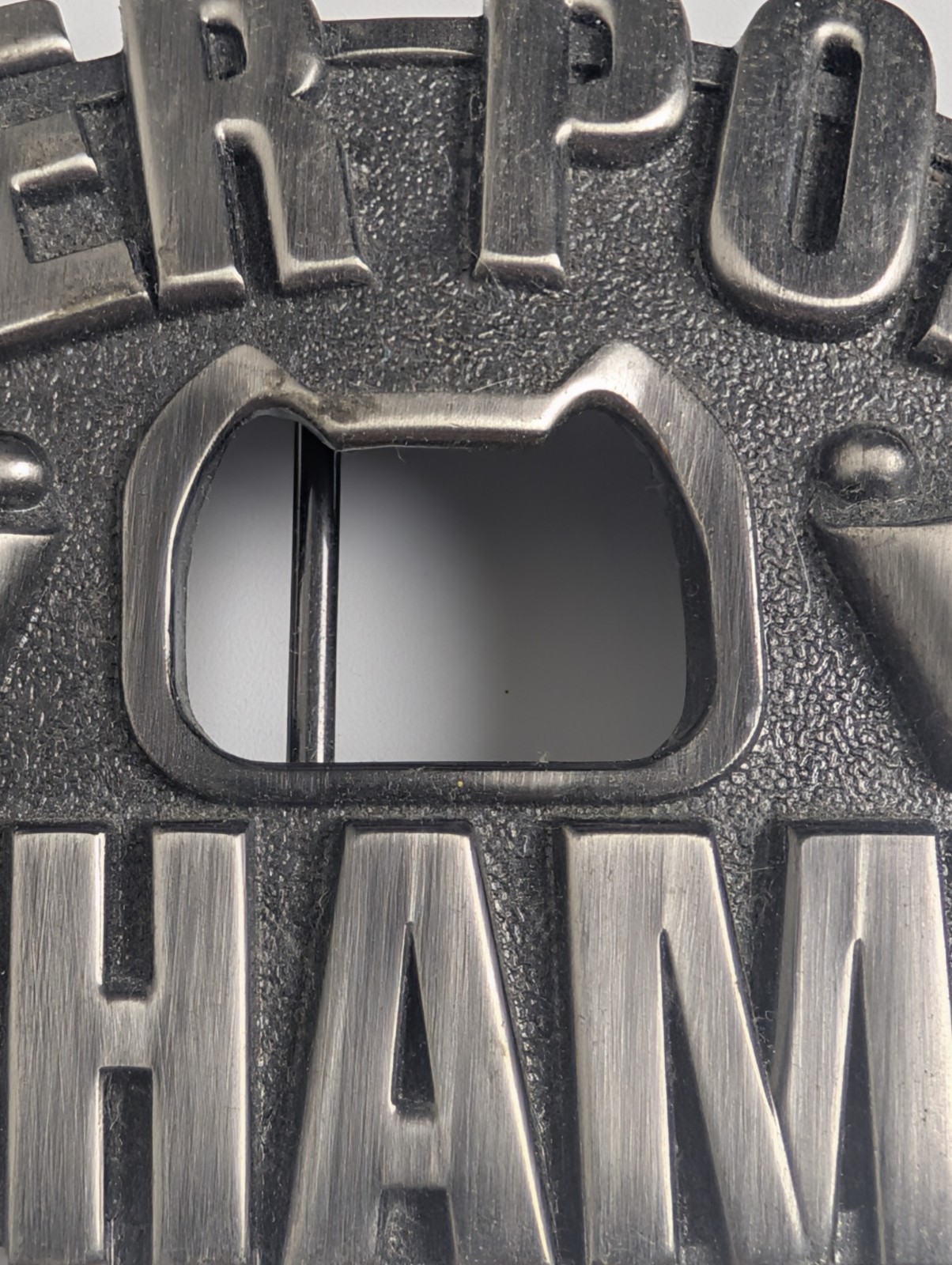Beer Pong Champ Belt Buckle with Built-in Bottle Opener – Kalan – Pewter Tone