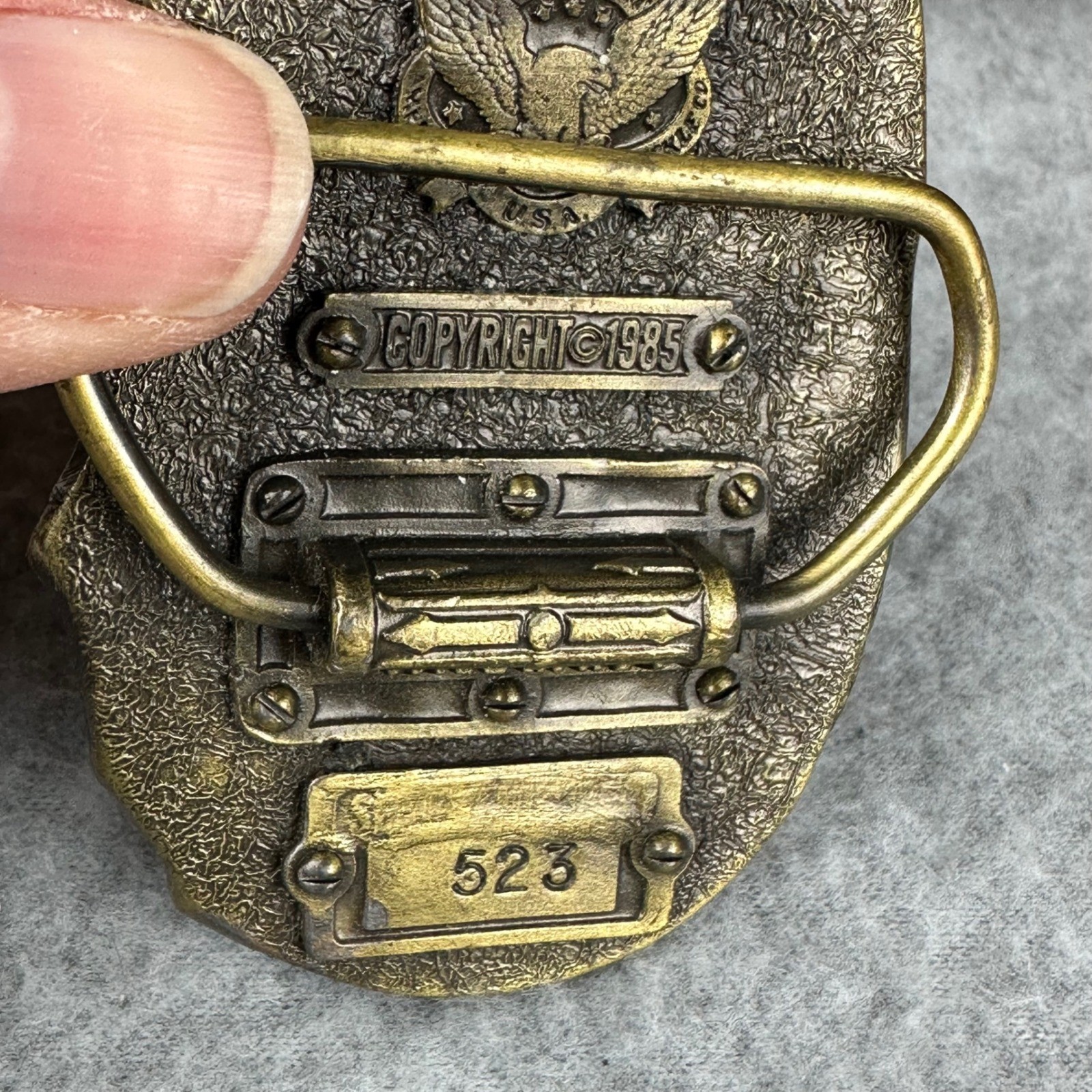 Vtg 1985 The Great American Buckle Co I&rsquo;d Rather Be Fishing Trout Belt Buckle