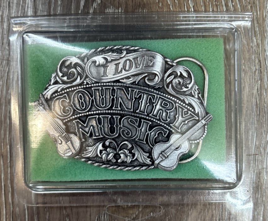 Vtg NOS I Love Country Music Siskiyou Buckle Co. 1988 Made In USA Cowboy Style