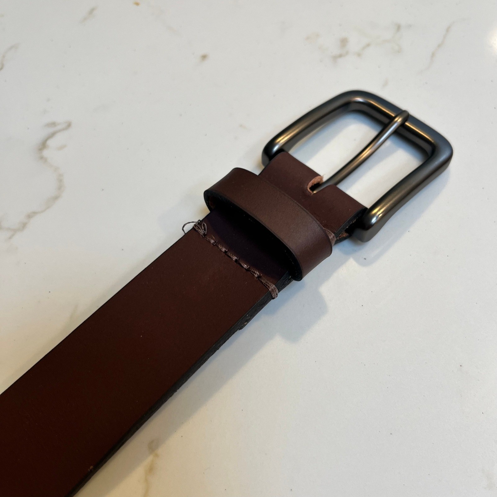 NWOT Timberland Men&rsquo;s Brown 100% Leather Belt Silver Buckle Size 40