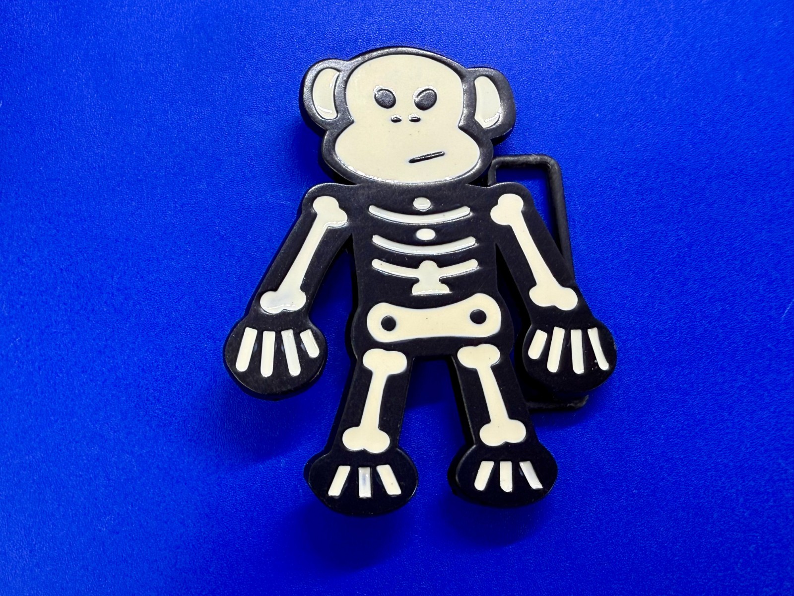 3D Skeleton Cartoon Style Cutout White Black Colored Fashion NOS Belt Buckle