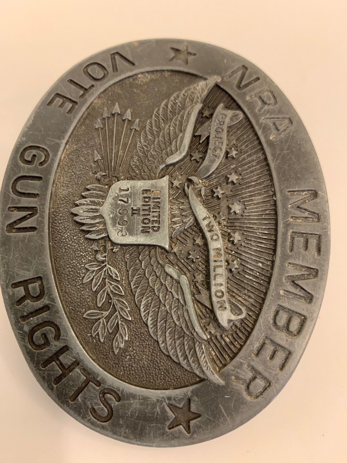 NRA Member Vote Gun Rights Belt Buckle Limited Edition No.17993