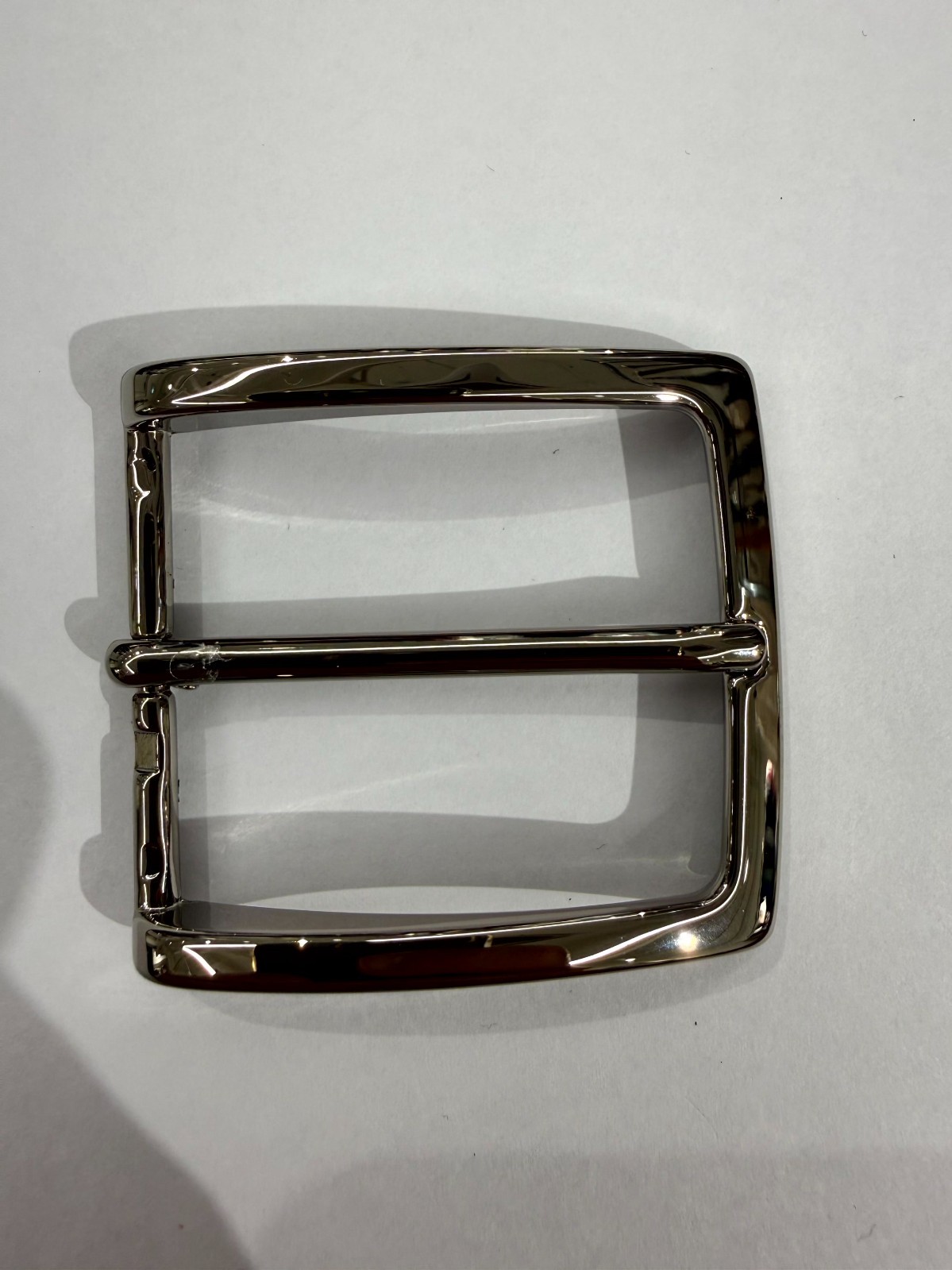 Solid Brass Polished Nickel Belt Buckle Made in Italy Fits 1.57&Prime; Belt Strap