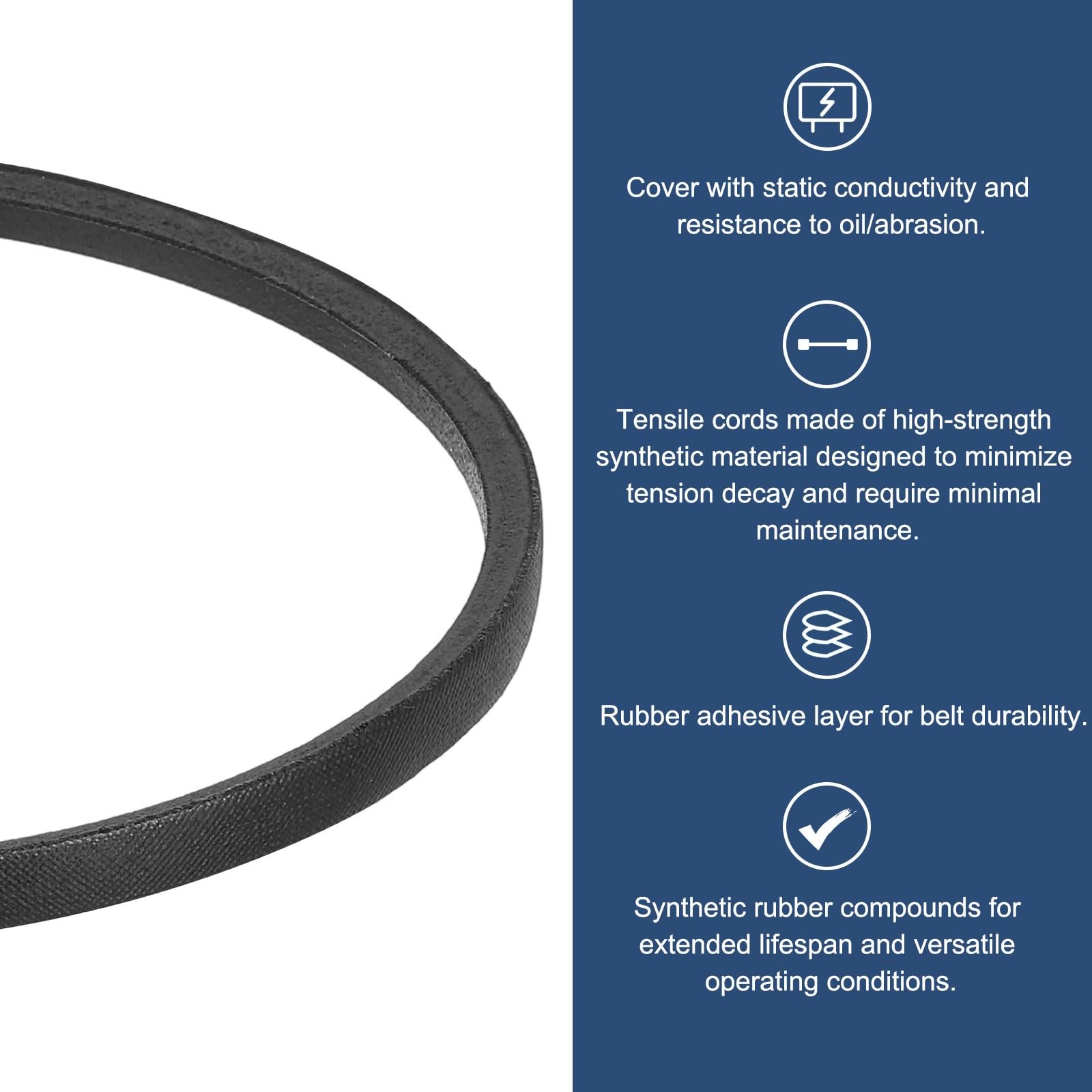 uxcell 2Pcs 3L220 Classic Wrapped Rubber V-Belt, 22&Prime;(559mm) Outside