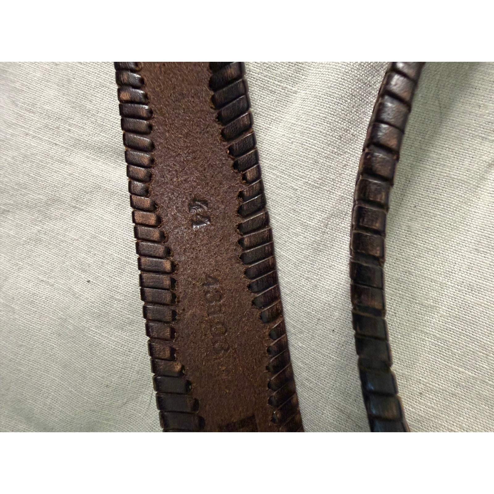 Duluth Leather Belt Mens 44 Brown Braided Solid Brass Boho Western Country