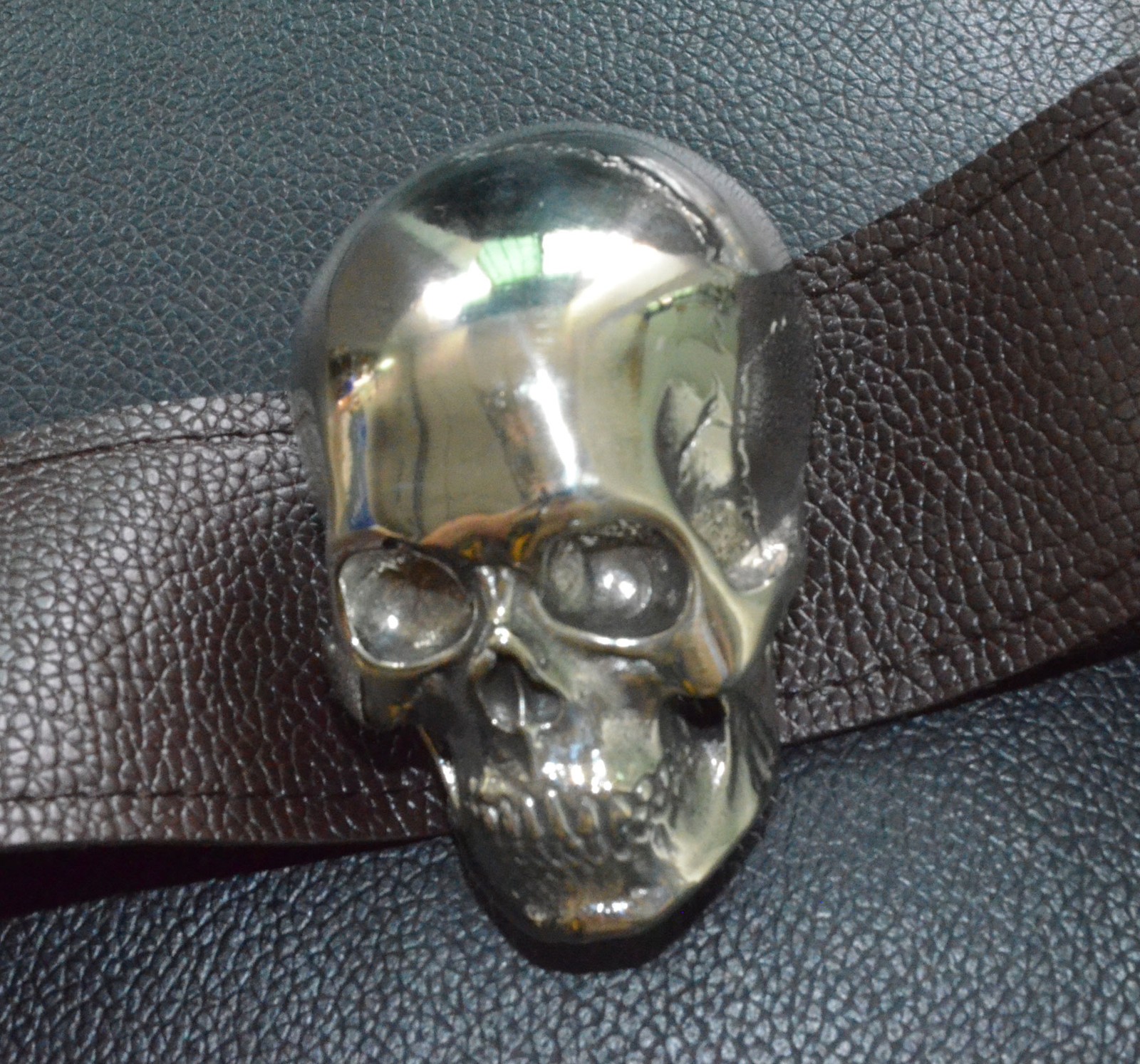 White Copper 3D Human Skull Belt Buckle,Polished Silver Skull Men&rsquo;s Buckle gift