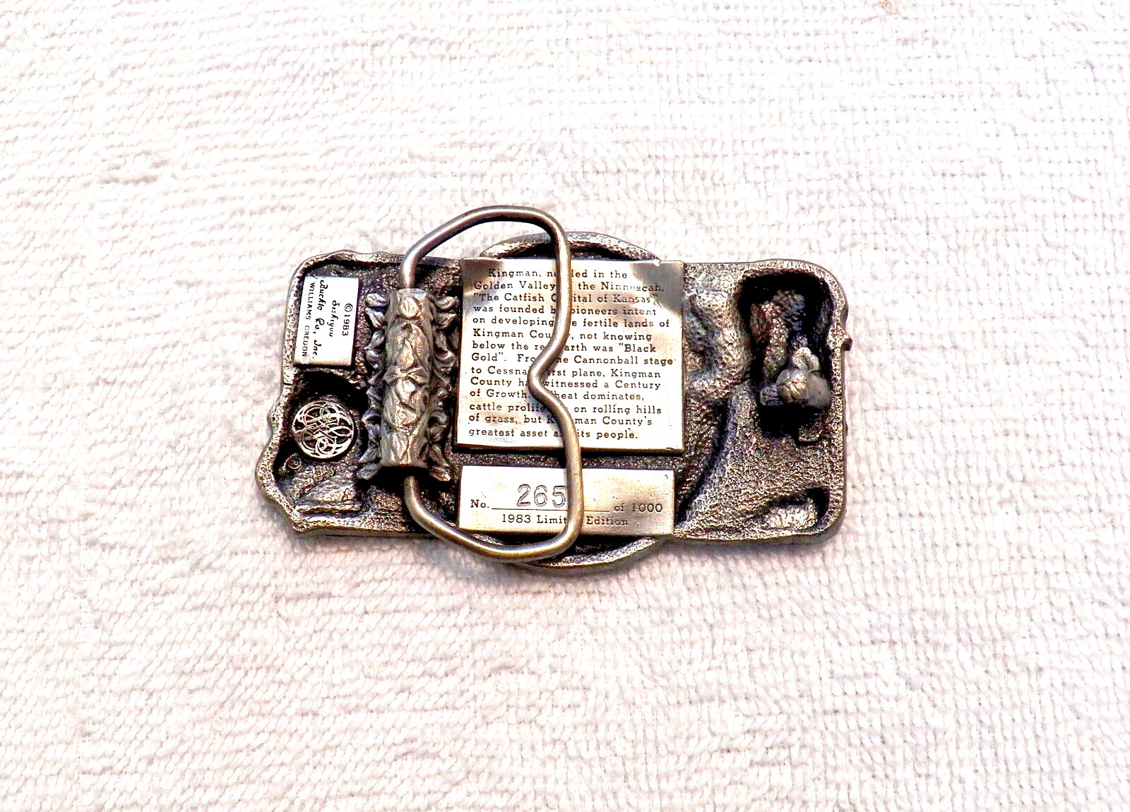 CLASSIC BELT BUCKLE KINGMAN KANSAS CENTENNIAL CELEBRAT LMT ED #265 OF 1000 BB18