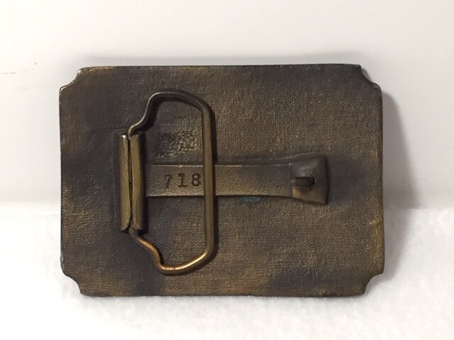 Belt Buckle Pioneer Cowboy Tall in the Saddle Brass Buckle Vintage