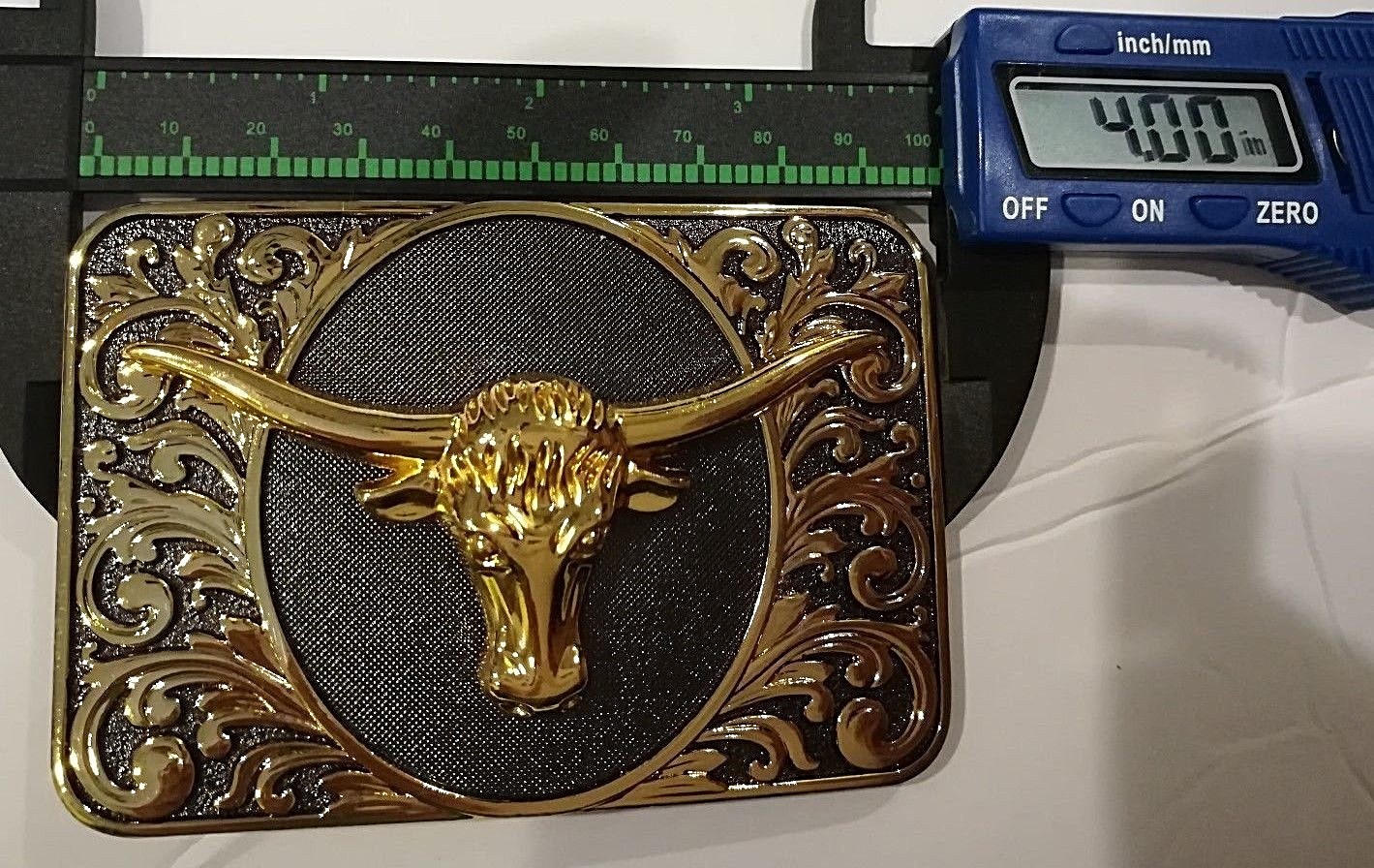Cowboy western bull head belt buckle