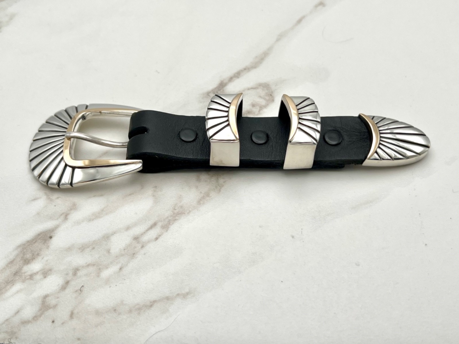 BG Mudd BGM .925 Sterling 14K Gold Tom Taylor Santa Fe 1” buckle set