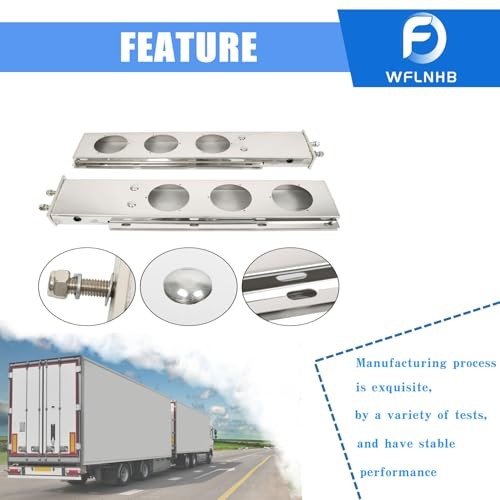 1 Pair 30 Stainless Steel Mud Flap Hanger w/Light Cutouts Loaded 2 1/2