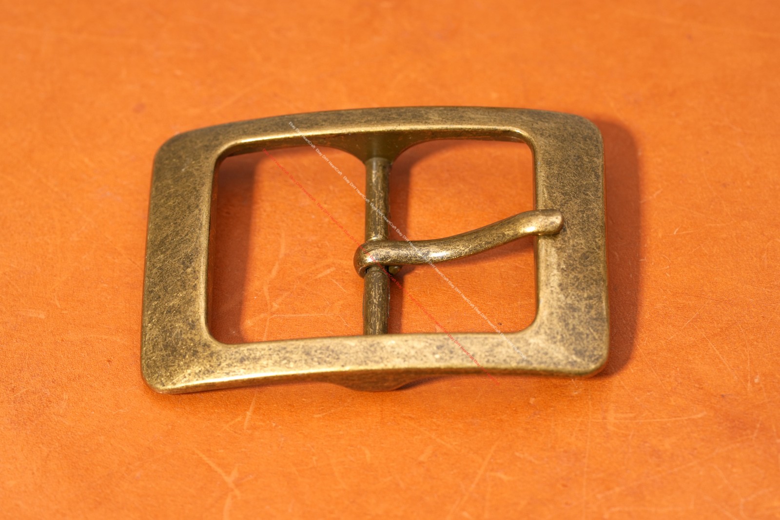 Huge Retro Brass Men Prong Center Bar Leathercraft Belt Buckle Fits 36mm Strap