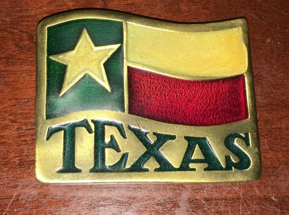Set of 2 Belt Buckle Texas State Flag Xoleaco & Texas Star