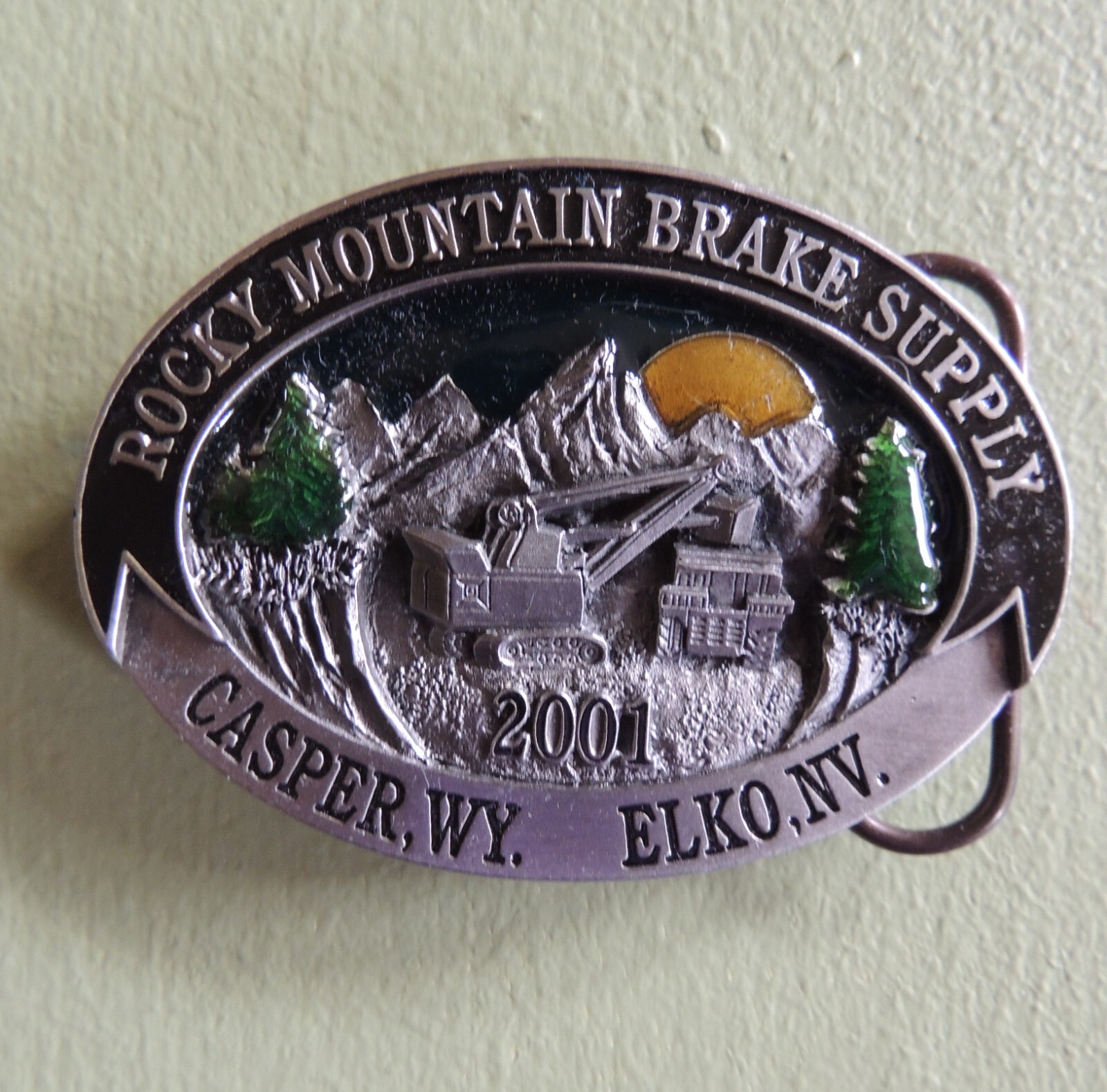 Limited Edition 1 of 750 Belt Buckle Rocky Mountain Brake 2001 Casper WY Elko NV