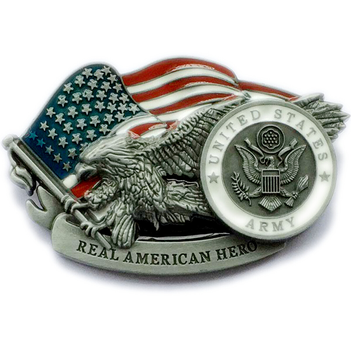 The United States Army Belt Buckle American Soldiers Military Cowboy (ARM-04)