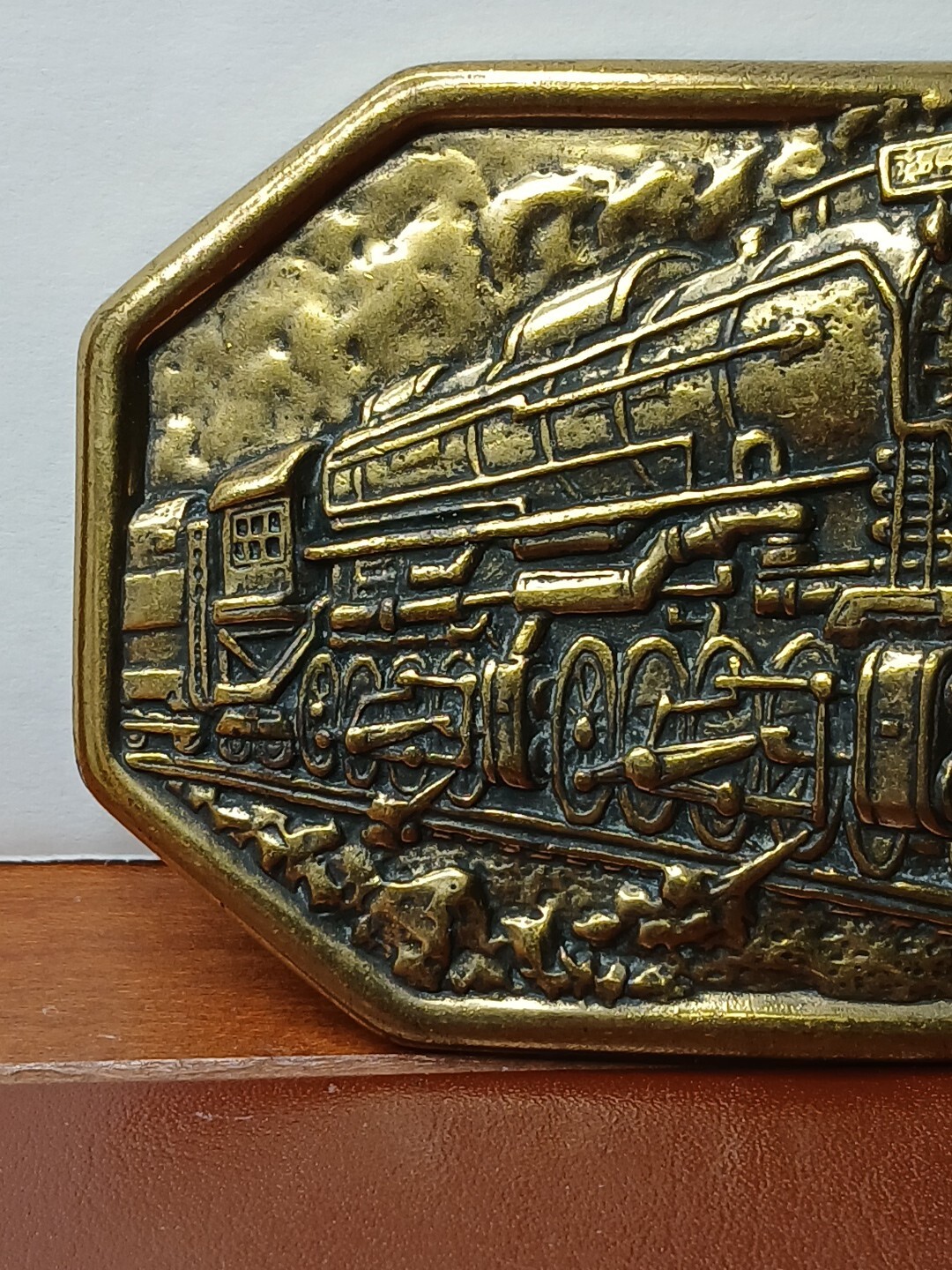 Vintage Avon Train Railroad 3D Brass Metal? Belt Buckle