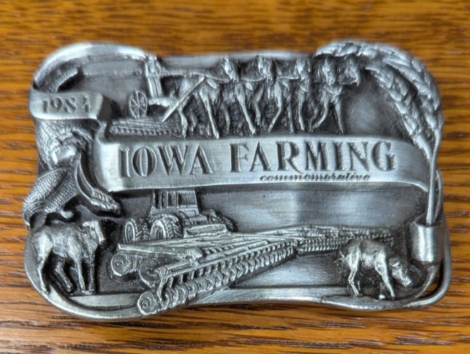 Vintage Iowa Farming 1984 Belt Buckle #702 Iowa Collectors Farming Belt Buckle