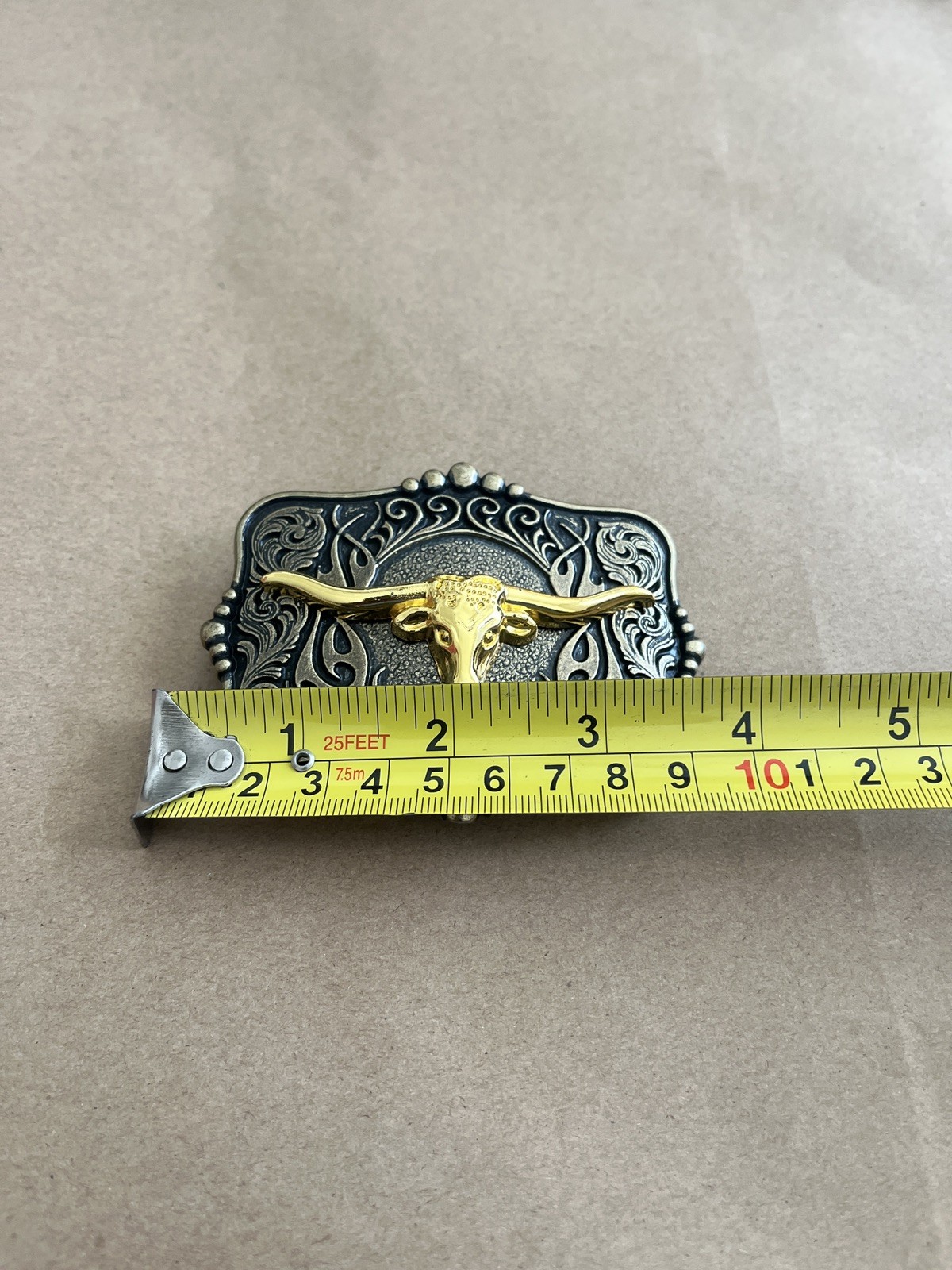 GOLDEN BULL Belt Buckle Metal Zinc Alloy Vintage Retro Cowboy Western Premium