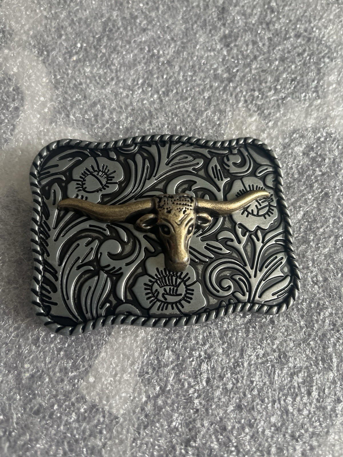New Western Bull Head Belt Buckle – Black and Gold Western Cowboy Rodeo