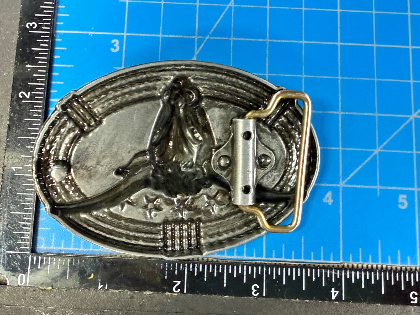 Texas Longhorn Cow Bull Head Steer Rope Border Rodeo Cowboy Belt Buckle