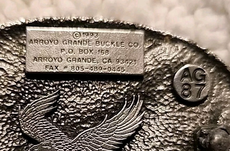 1993 Arroyo Grande Buckle Co Bald Eagle Pewter Belt Buckle. Men&rsquo;s Western Wear