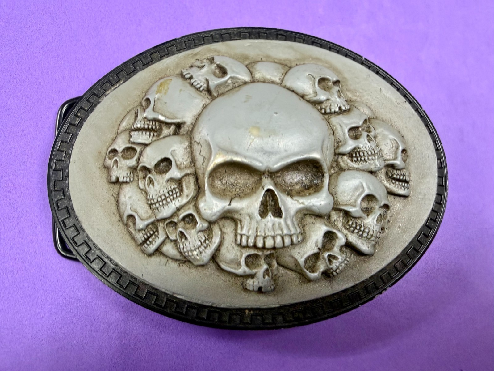 Multiple Skull Head Biker Gothic Punk Vibe Plastic Belt Buckle by Novelty