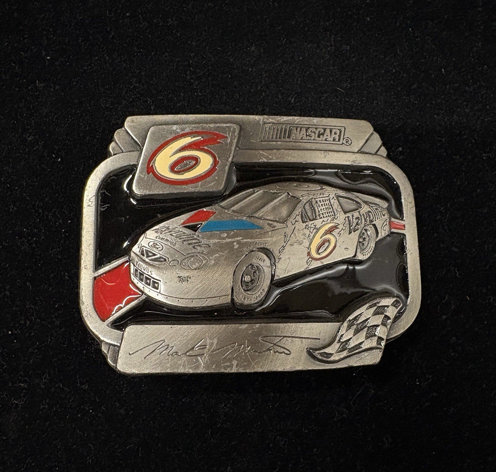vintage American Legends Foundry pewter NASCAR belt buckle #6 RARE