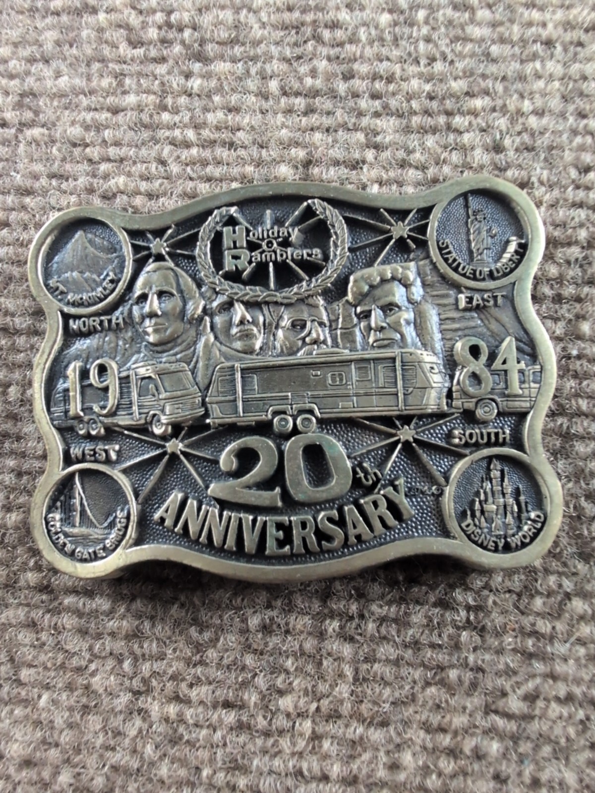 1984 Holiday Rambler RV Belt Buckle #356/500 Travel Trailer Camper