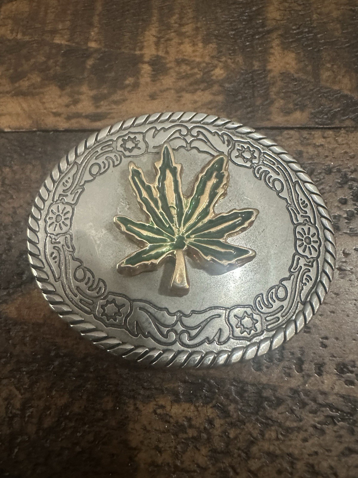 Marijuana Weed Cannabis Metal Belt Buckle Tobacco