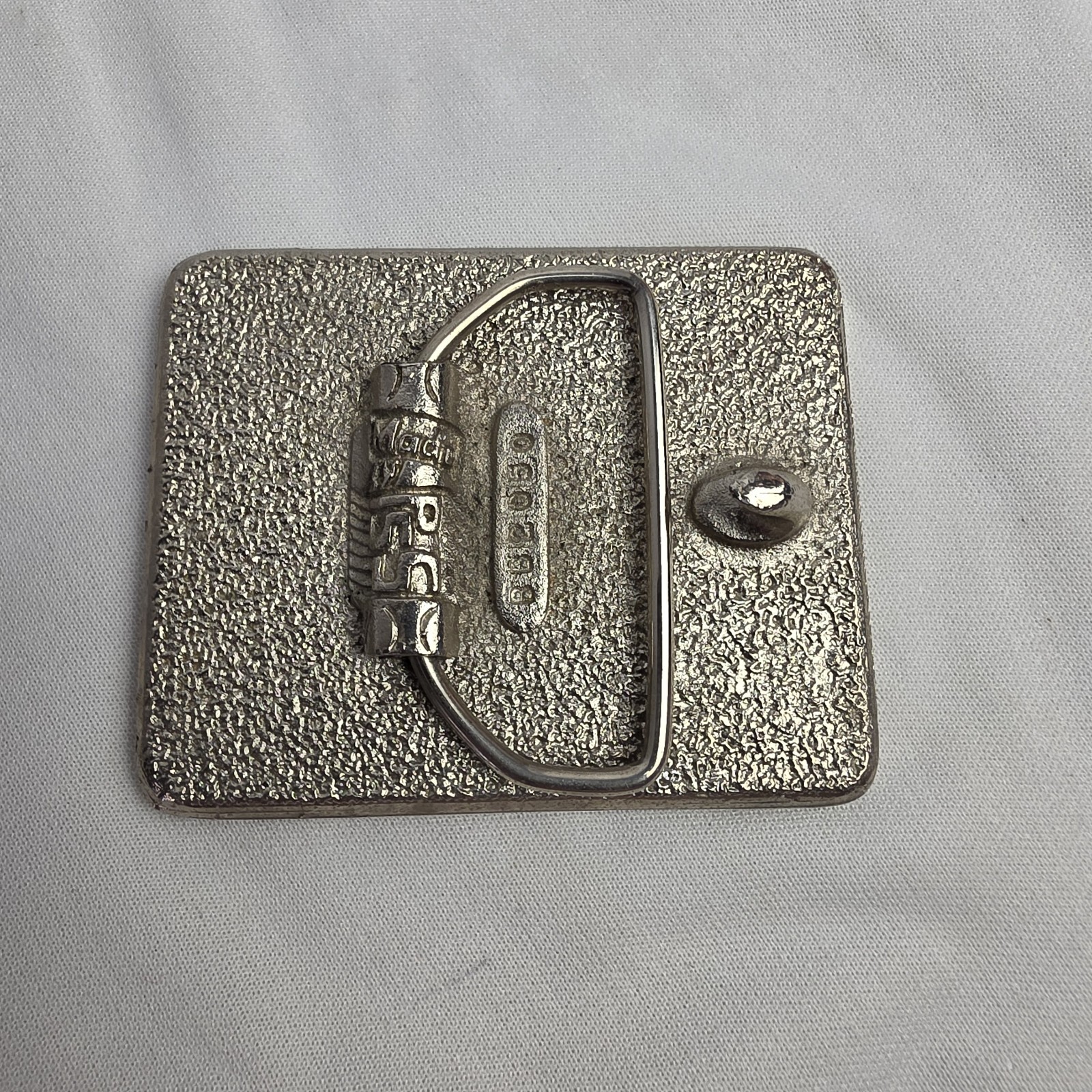 Vintage Treble Clef Belt Buckle Glitter Enamel Silver Tone Heavy Quality Made
