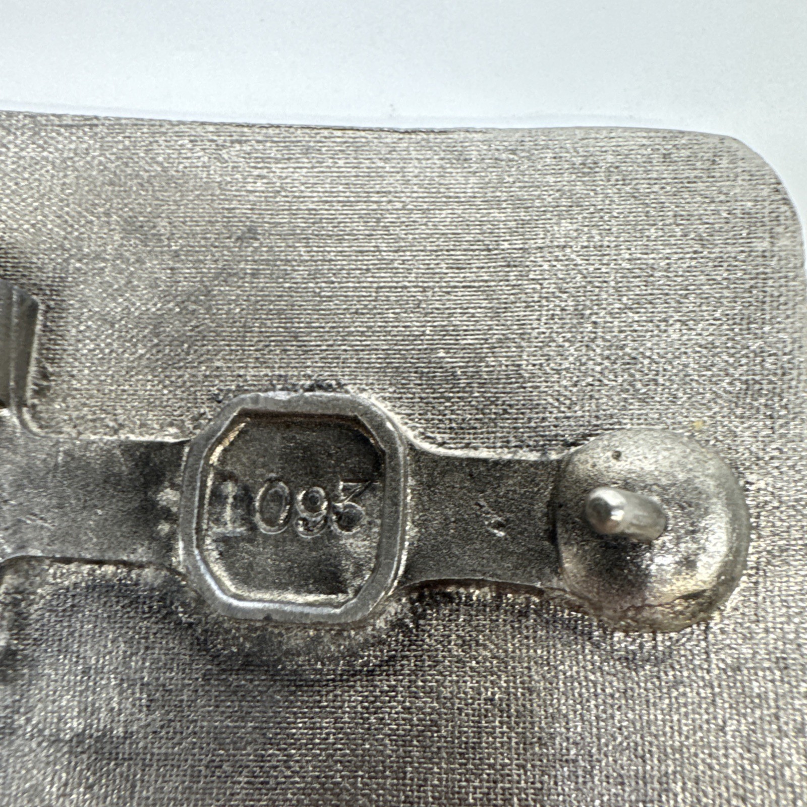 Vintage Metal Belt Buckle Blue Name Tom
