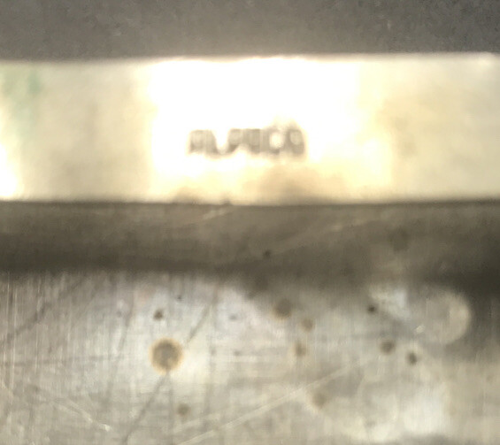 SILVER BELT BUCKLE ABALONE Cowboy Boot INLAYS MARKED ALPACA