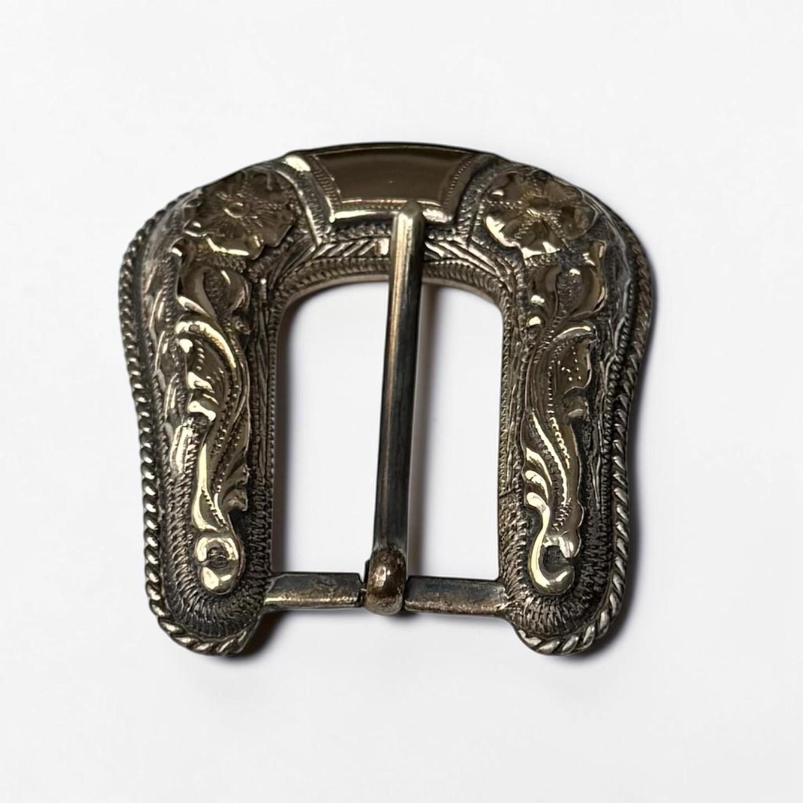 14K Gold Sterling Silver Hollands San Angelo 103 Ranger 3 Pc Belt Buckle Set