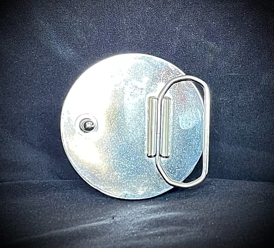 “Blood Cross Relic” New Belt Buckle Red Crystal Industrial OOAK Darren McNeese