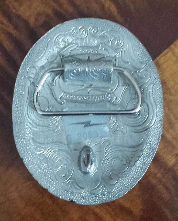 ISS Handcrafted U.S.A Belt Buckle Eagle Diamond Cuts