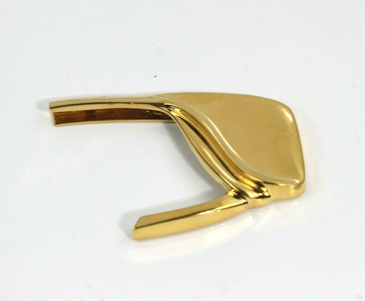 1987 KIESELSTEIN CORD STERLING LARGE 2PC GOLD PLATE BELAIR BUCKLE 4-3/4&Prime; x 3.25&Prime;
