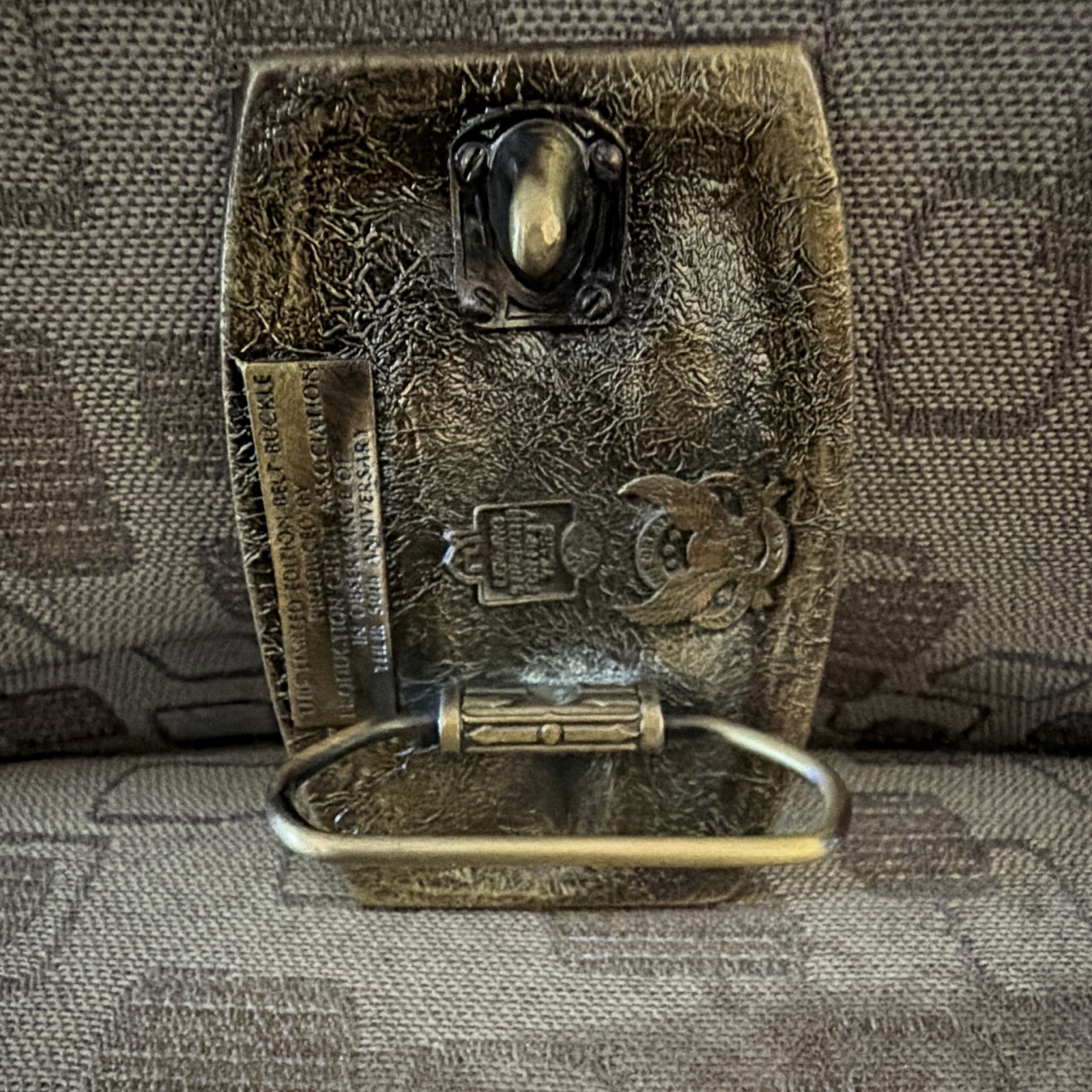 Western Metal Bull Belt Buckle « The First PCA Loan » 1933-1983, 1.5in