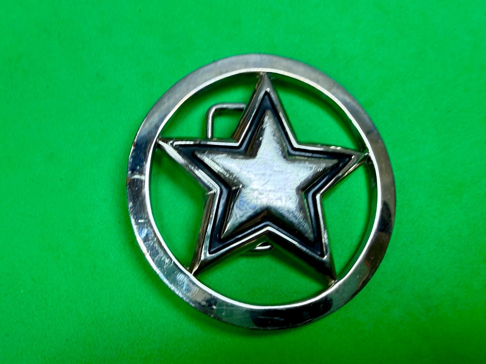 Famous Stars & Straps Five Point Star Logo See-Trough Silver Color Belt Buckle