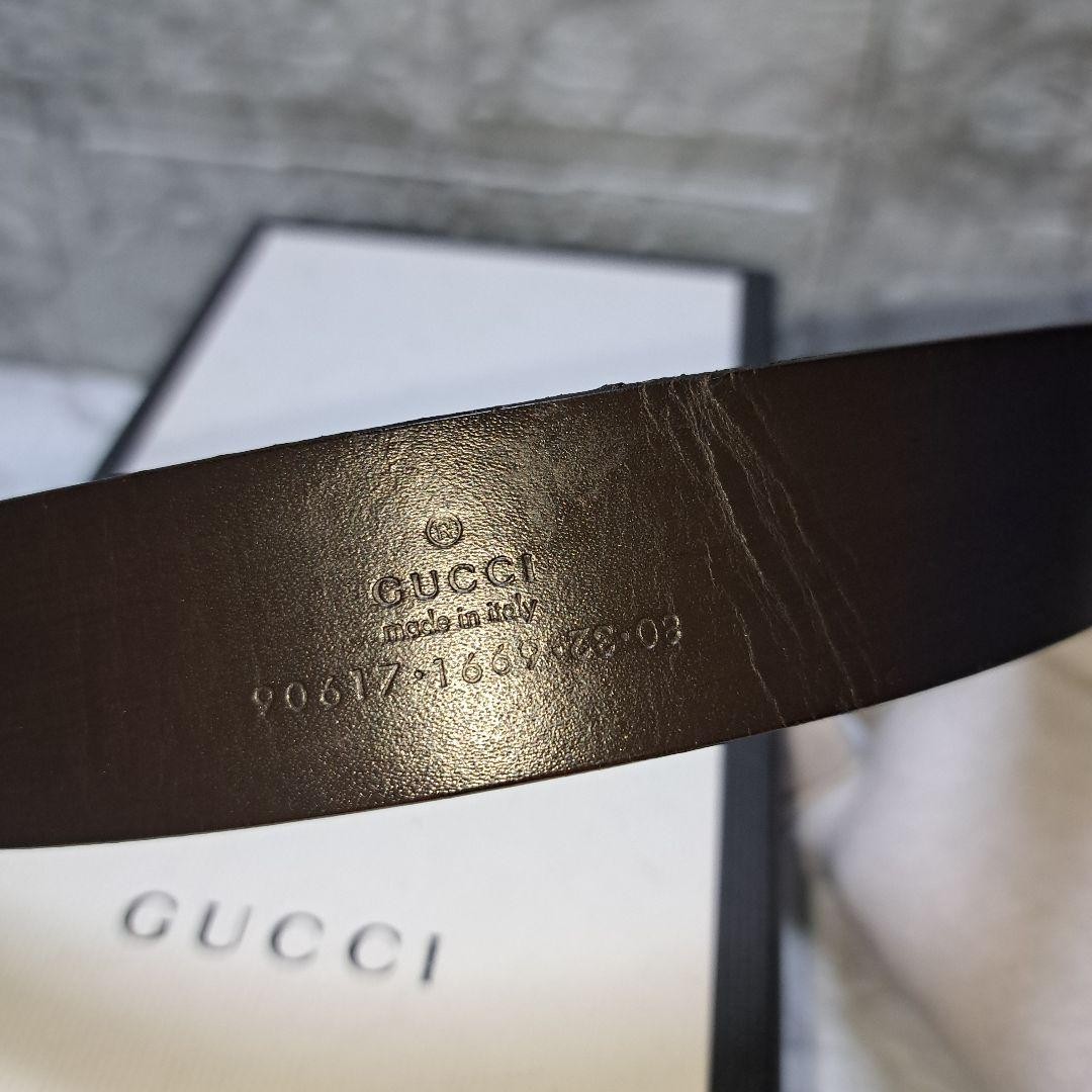GUCCI buckle belt Logo Gold hardware Dark Brown Men&rsquo;s Leather Made in Italy Used